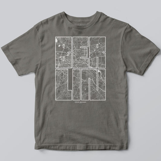 Atelier Manganel T-shirt Charcoal / S Berlin Map